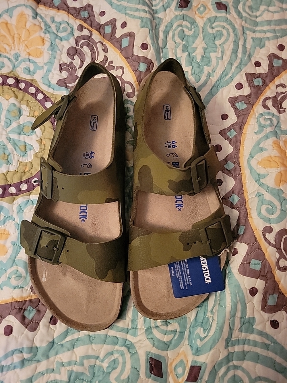 Birkenstock Mens Camo  Sandals - Olive Camo